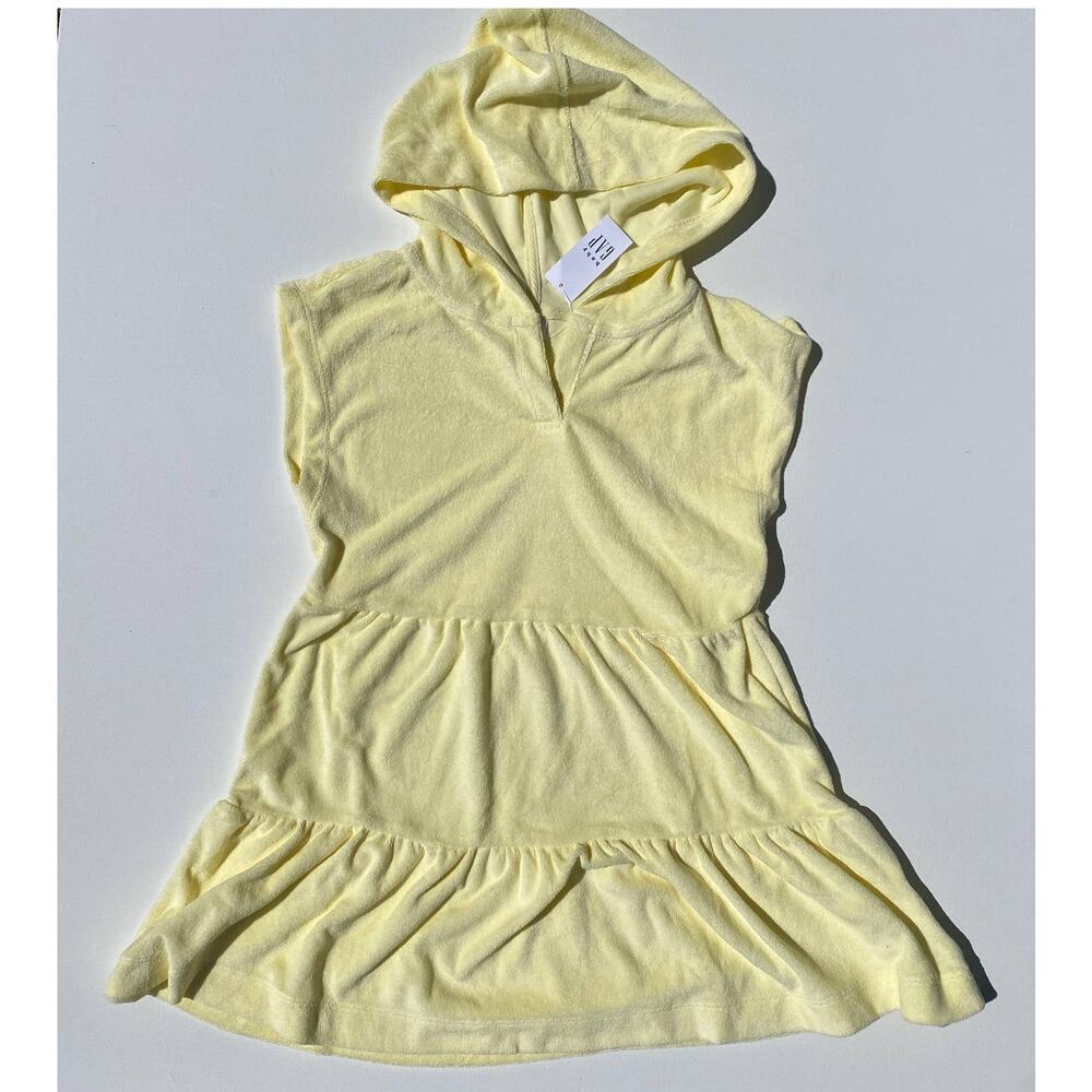 NWT Gap BabyGap Toddler Girl Terry Cotton Blend Cover-Up Hooded Dress (Sz 5T)
